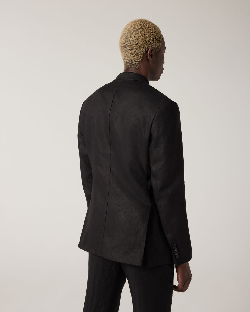 Soft Tailored Linen Jacket, Black, hi-res